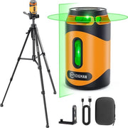 Livello laser con treppiede e linee laser a 360°, batteria ricaricabile e supporto magnetico
