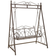 Altalena in ferro battuto nero 161x90x214h cm