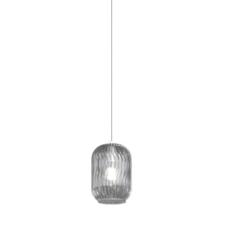 SOSPENSIONE OTTONE SAT. 7 LUCI RETTANGOLARE VETRI FUME 1181OS-S7 R-FU