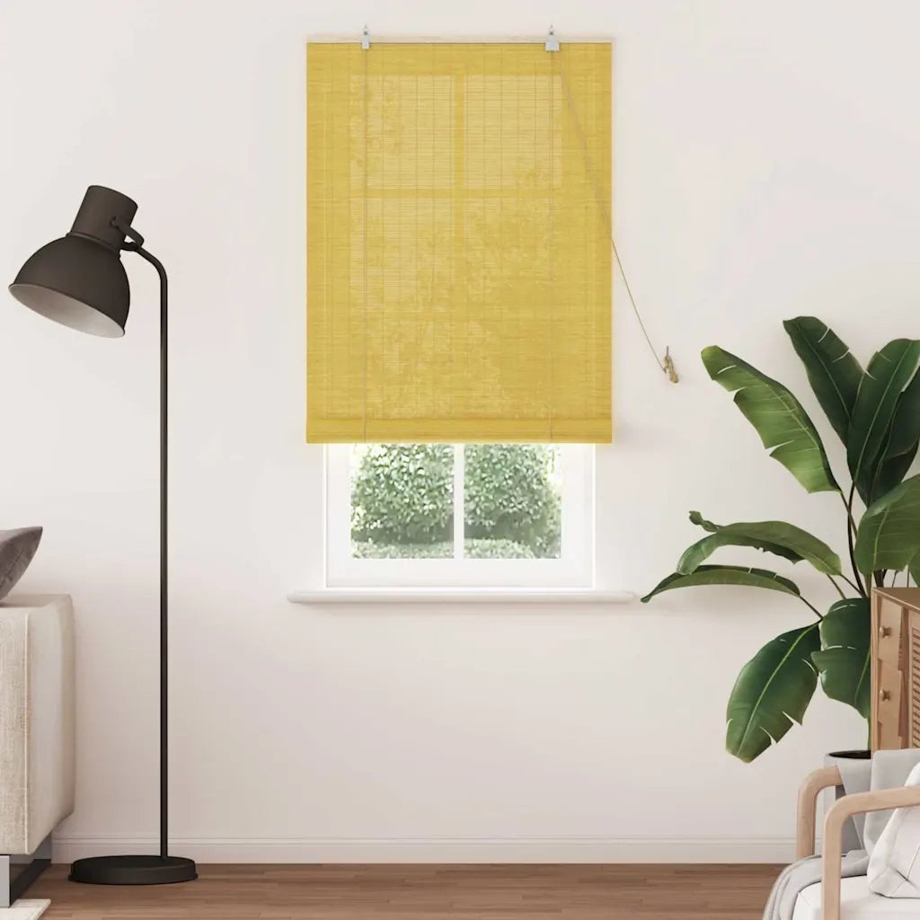 Tenda a rullo con tende Giallo 80 x 220 cm Bambù 42006865