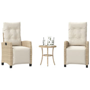 Set da Bistrò 3 pz con Cuscini Beige in Polyrattan 365252