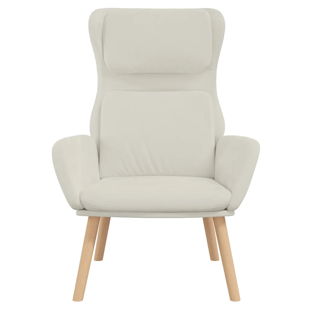 Poltrona | Sedia Relax Bianco Crema Velluto