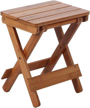 Sedia da Bagno in Bambù Ripiegabile Portatile e Solida per Bagno e Giardino - 11x7.7x12in