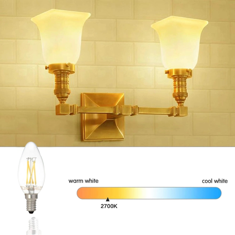 Optonica lampadine led a filamento c35 e14 4w alta efficienza e lunga durata *** temperatura colore lampada 2700k bia...