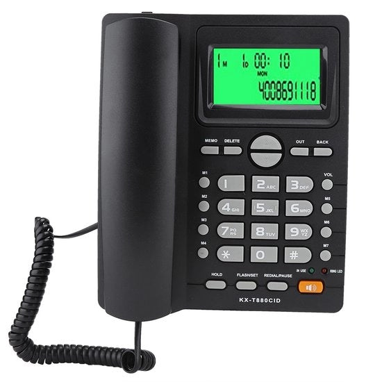 Telefono fissa con ID di chiamata - Rilevamento del rumore - Pannello di controllo rapido - Telefono cablato - Altoparlante - Ampia applicazione