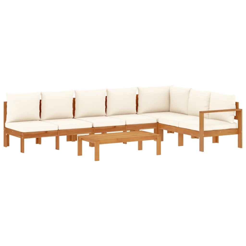 Set Divano da Giardino 5 pz con Cuscini Legno Massello Acacia