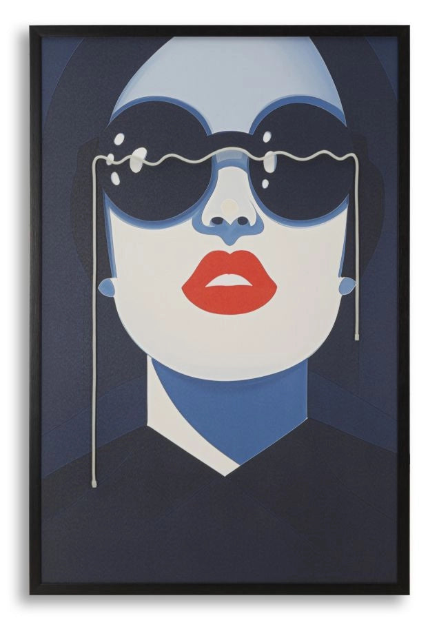 Stampa Artistica con LED integrati su Tela Moden Cecille - Quadro Urban-Chic 80x120 cm - Pop Art con LED