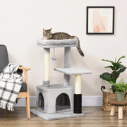 TIRAGRAFFI Multilivello 48x48x85 cm Grigio Chiaro con cuccia e pallina
