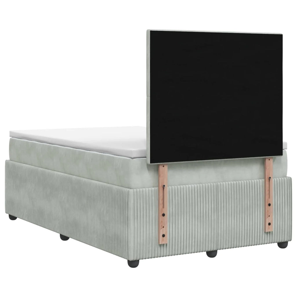 Letto Box Spring LED con Materasso Grigio Chiaro 120 x 190 cm 3456029