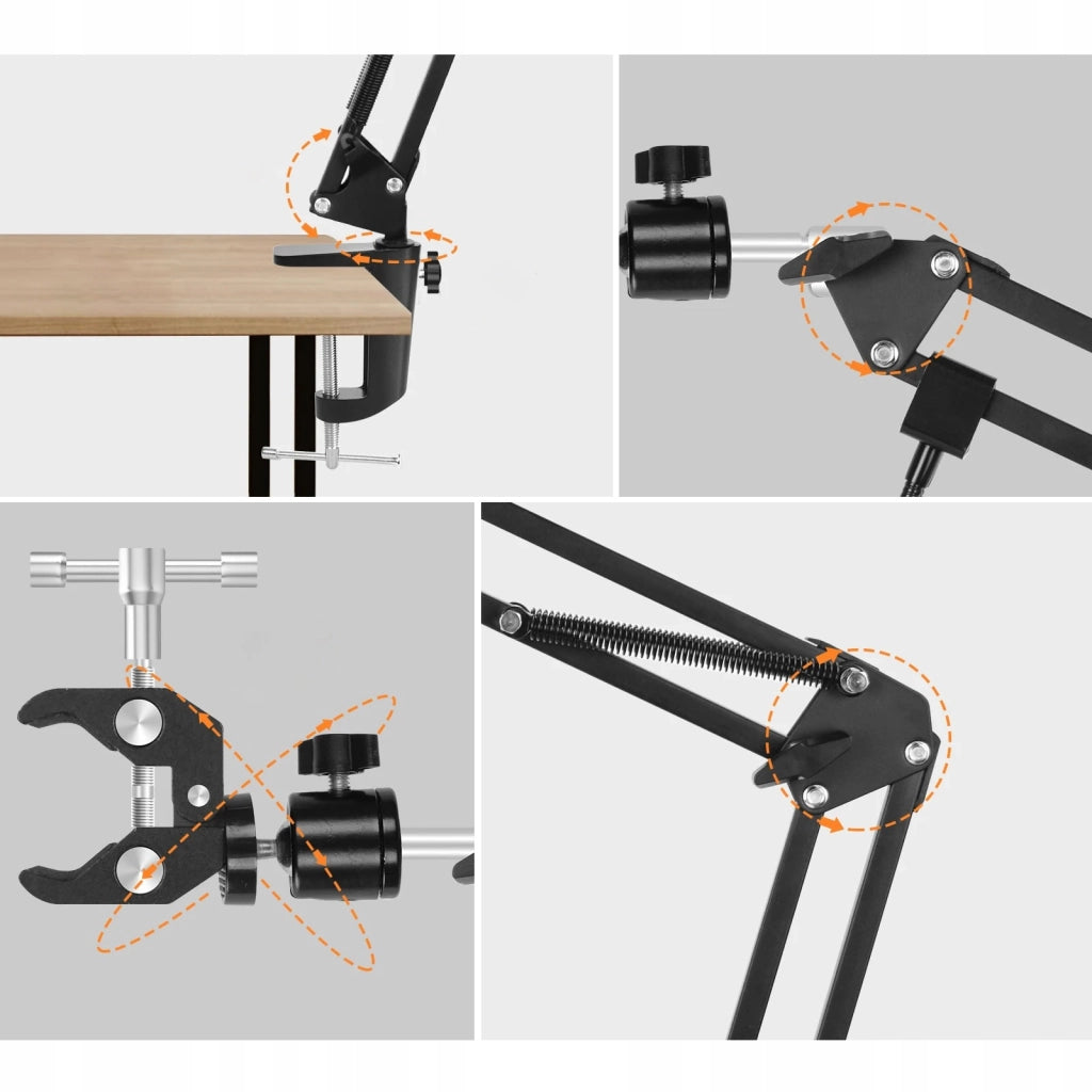 Supporto Universale con 4 Bracci Flessibili e Morsetti – Precisione e Stabilità | Ideale per Elettronica e Modellismo