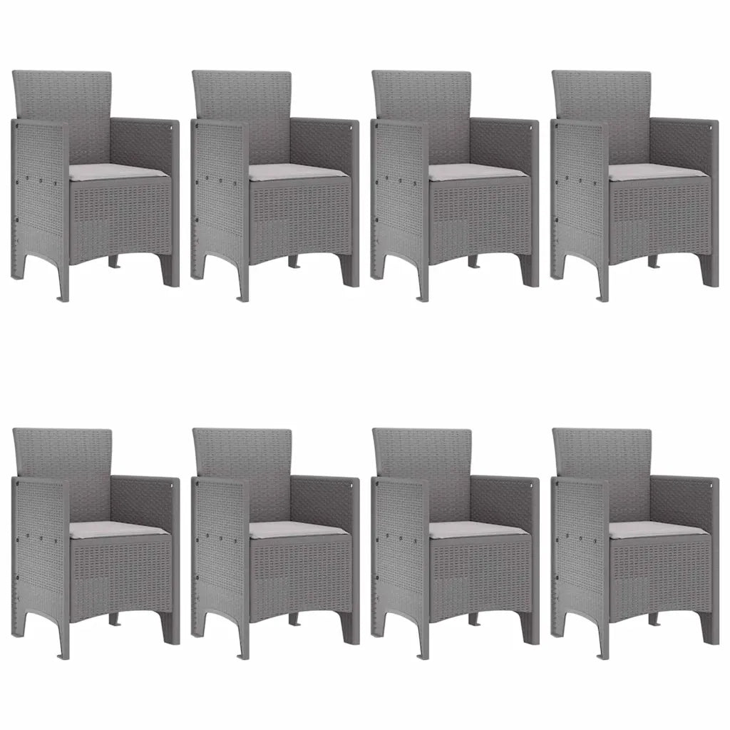 Set da Pranzo per Giardino 9 pcs Grigio Chiaro Polipropilene 3378589