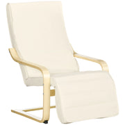 Poltrona Relax con Poggiapiedi Regolabile ¨C Minimal ¨C Tessuto Crema 66,5x94x100cm