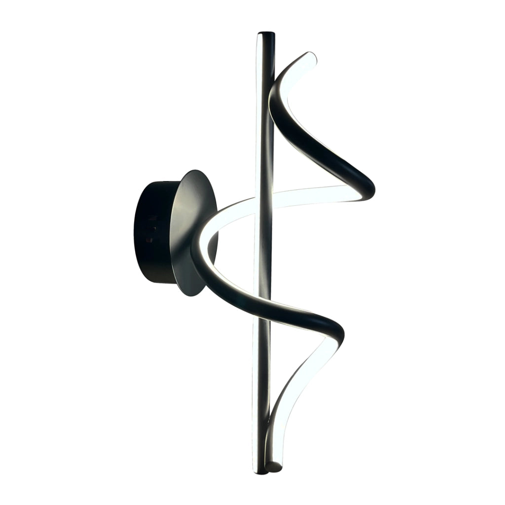 Applique moderna a spirale LED 12W nera Twist Milagro