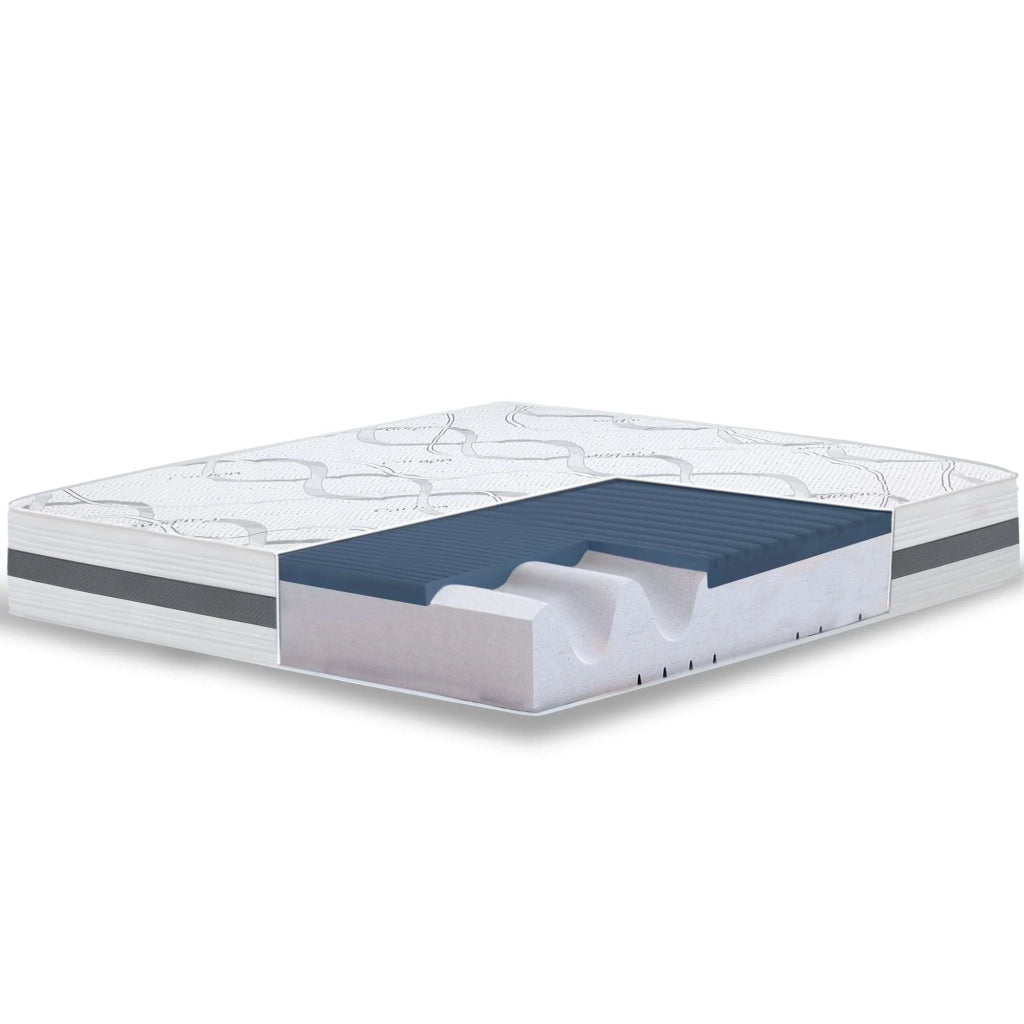 Materasso in Memory Foam Singolo 95x185 Altezza 22 cm | Rigidità media/alta | Tessuto Anallergico e Traspirante | Proprieta' Ortopediche Automodellanti | Prodotto in Italia