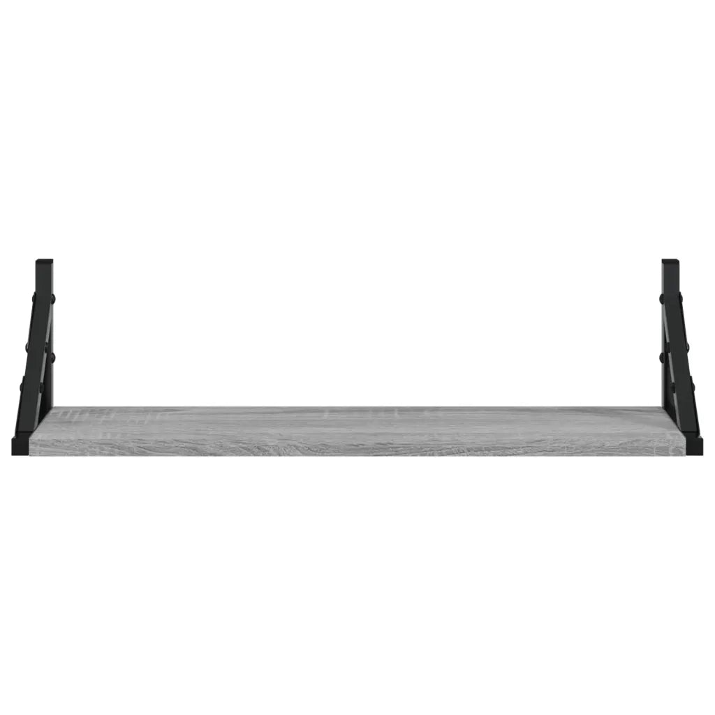 2 pz Mensole da Parete | Scaffali a Parete | Ripiano a parete Grigio Sonoma 60x15x15,5 cm