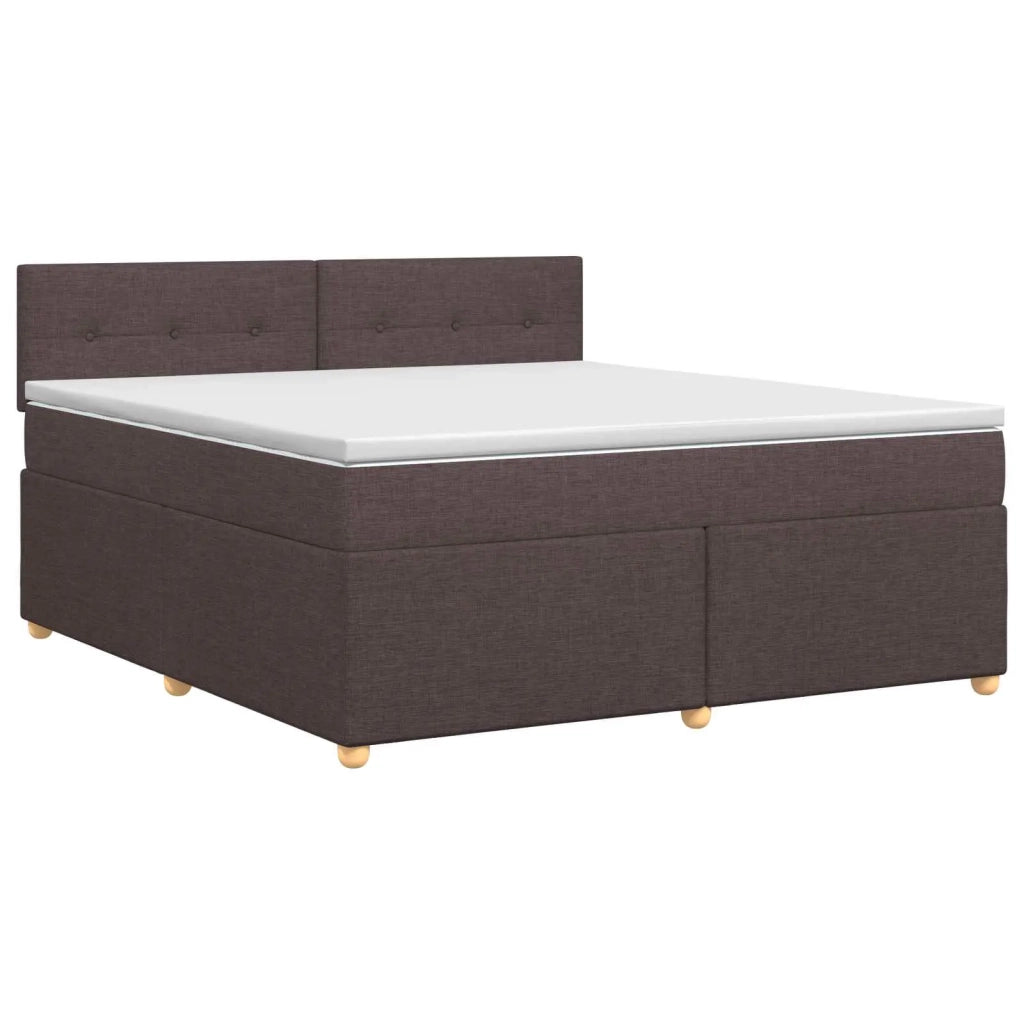 Letto box spring con materasso Marrone Scuro 140 x 190 cm 3450954