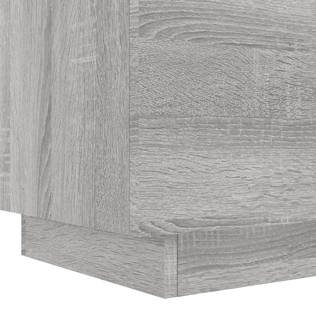 Comodino con Luci LED Grigio Sonoma in Legno Multistrato 836745