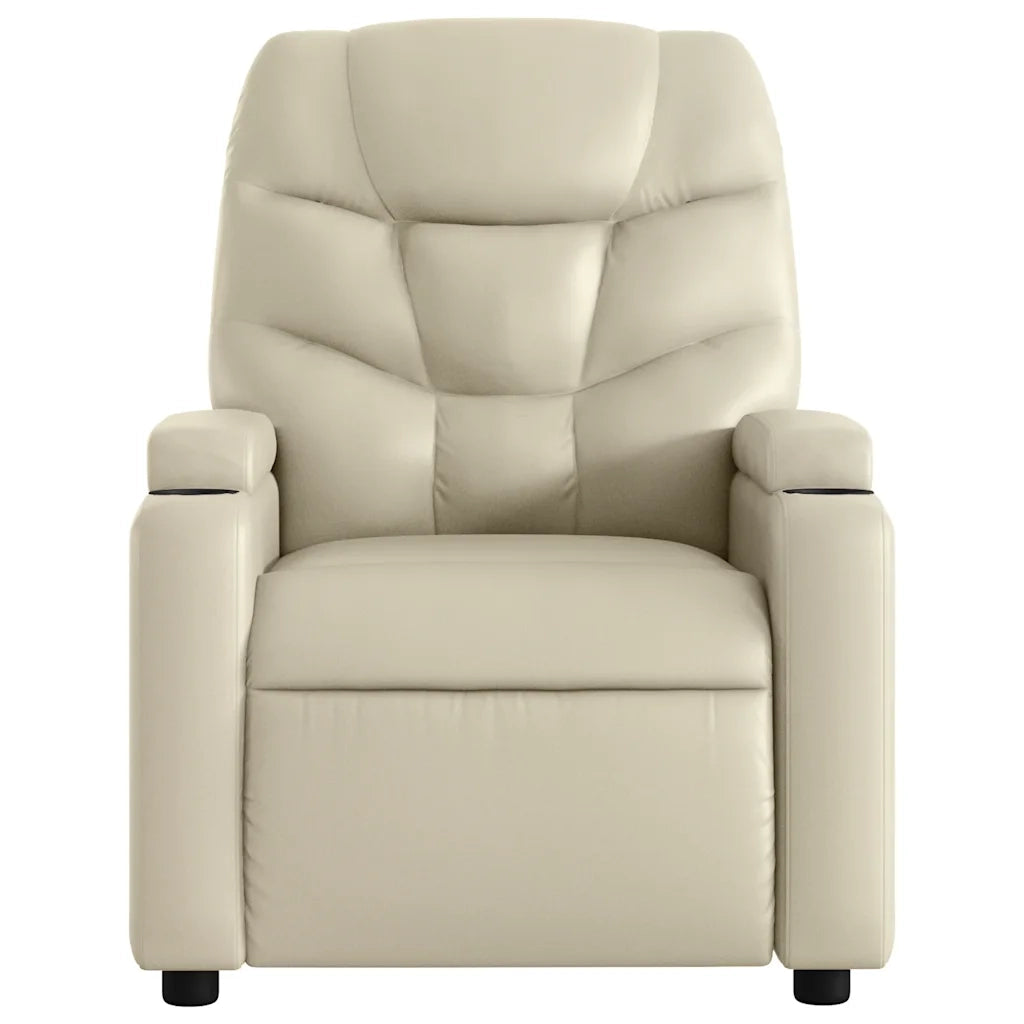 Poltrona Alzapersona Elettrica Reclinabile Crema in Similpelle 3204680