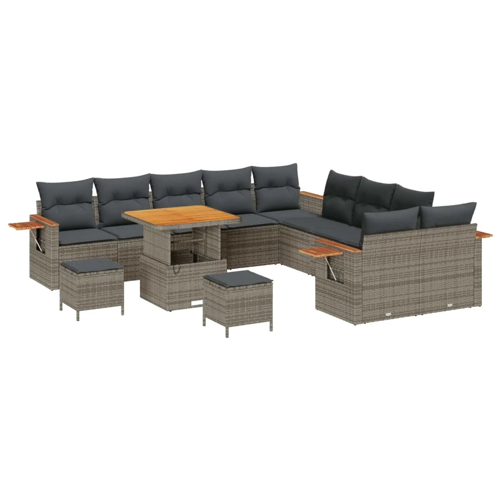 Set Divano da Giardino 13 pcs Grigio polyrattan 3363103