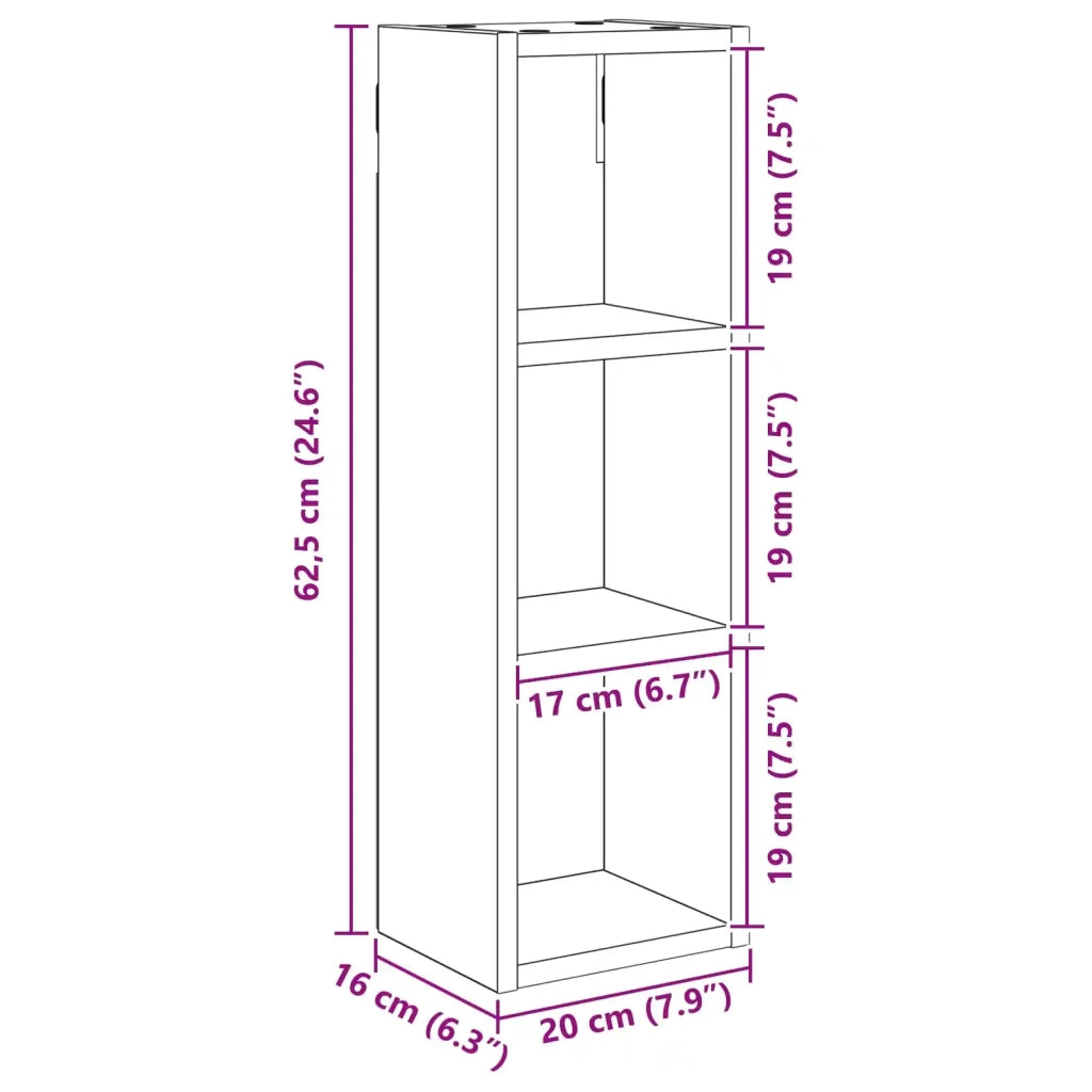 Armadio da bagno a muro Legno vecchio 20 x 16 x 62,5 cm 889309