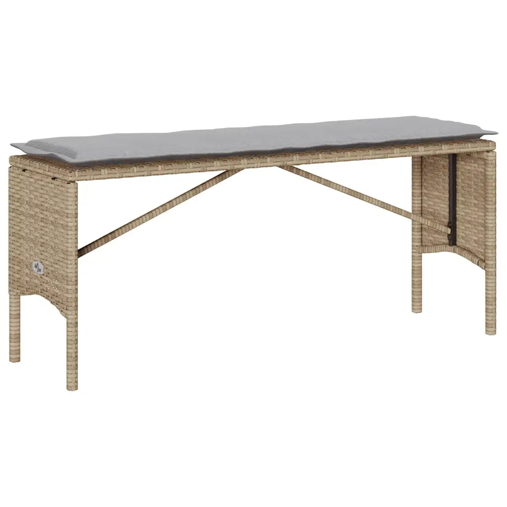 Set da Pranzo da Giardino 3 pz con Cuscini Beige in Polyrattan 4104184