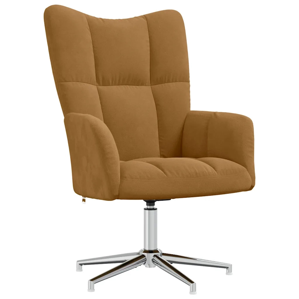 Sedia Relax Marrone in Velluto 328125