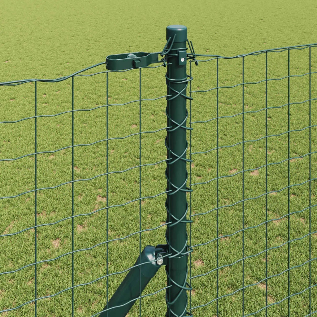 Palo della recinzione 2 pcs Verde Acciaio Verniciato a Polvere 42012743