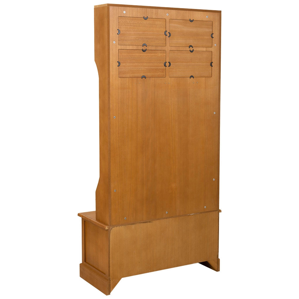 Appendiabiti da Mobile da ingresso in legno con Sgabello marrone 92x39,5x184