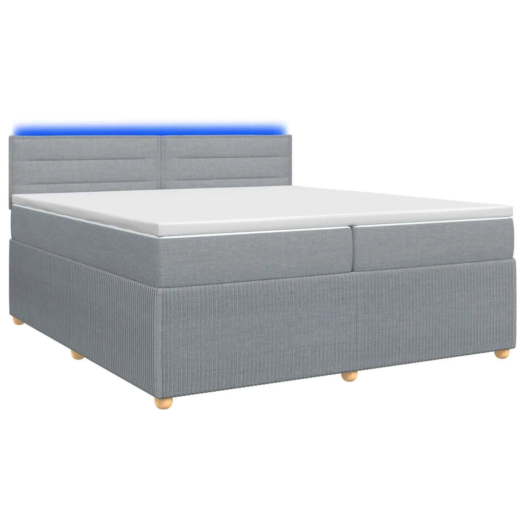 Letto box spring con materasso Grigio Chiaro 200 x 200 cm 3453002