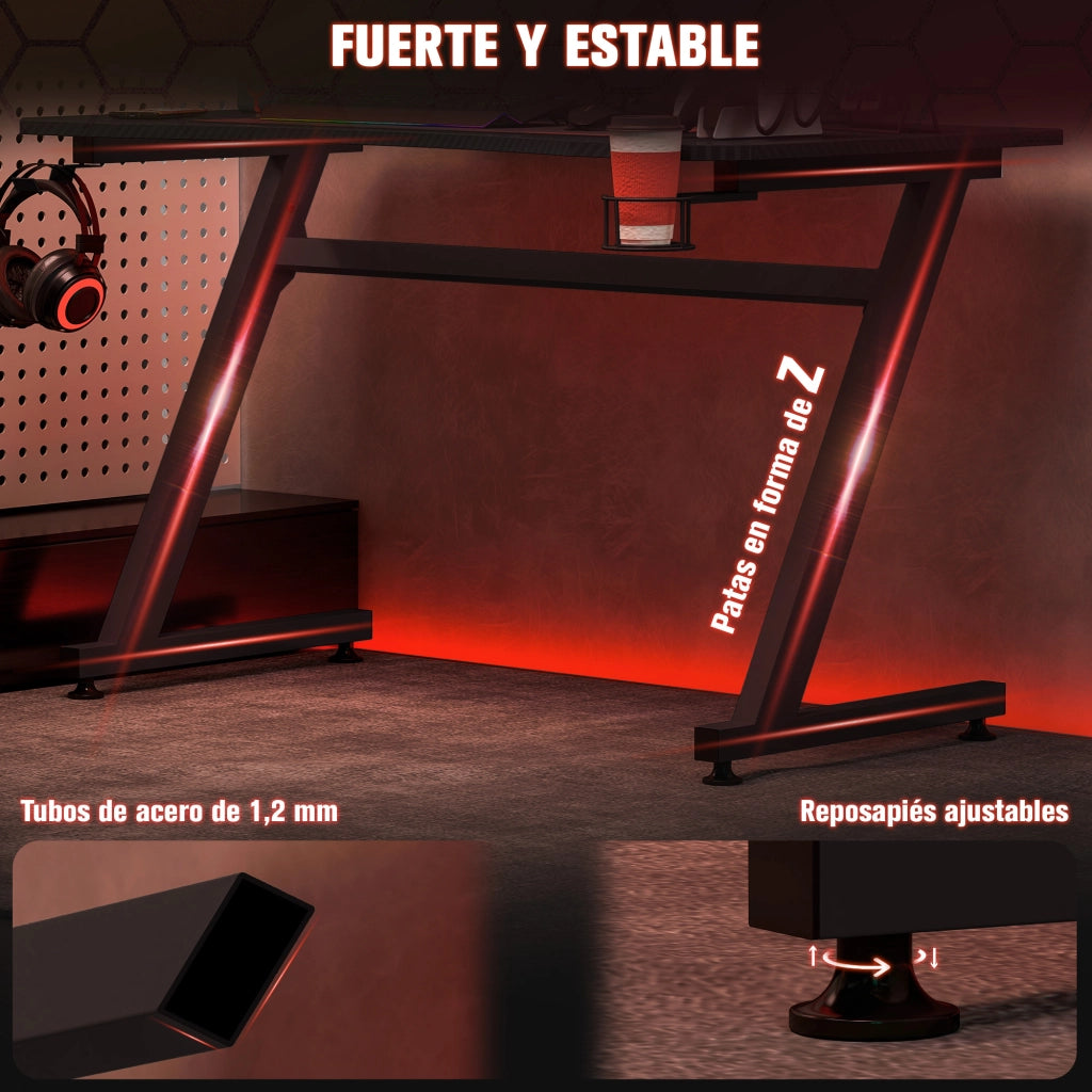 Scrivania Gaming ¨C Minimal ¨C Nero 120x65x74,5 cm
