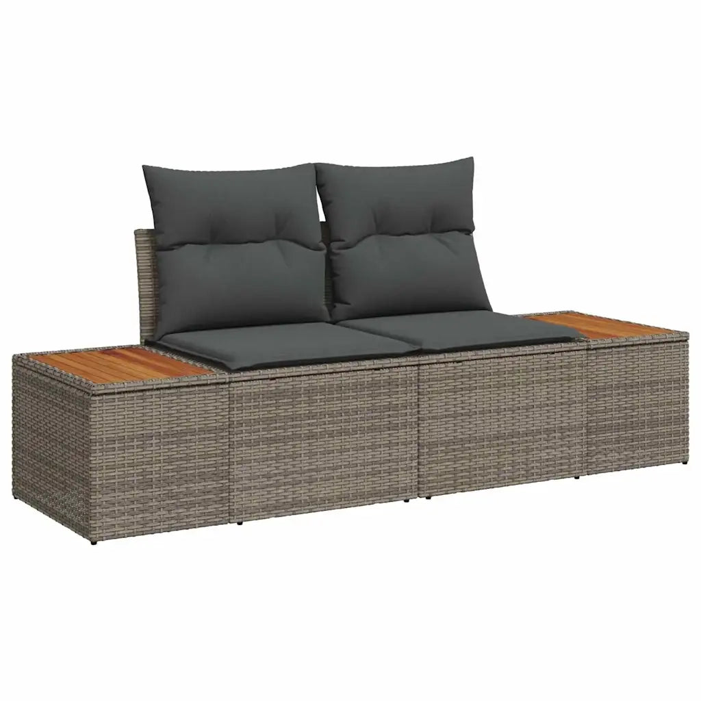 Set da Pranzo per Giardino con cuscino 9 pcs Grigio e Marrone 3350051