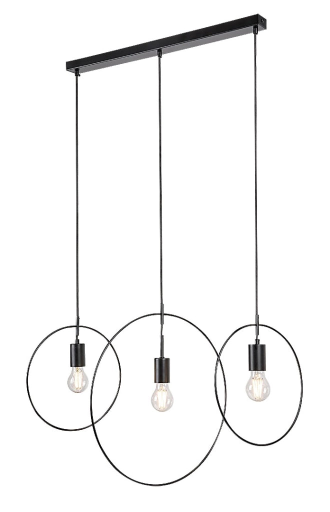Lampada a sospensione Rabalux Dilara 3xE27 nero opaco