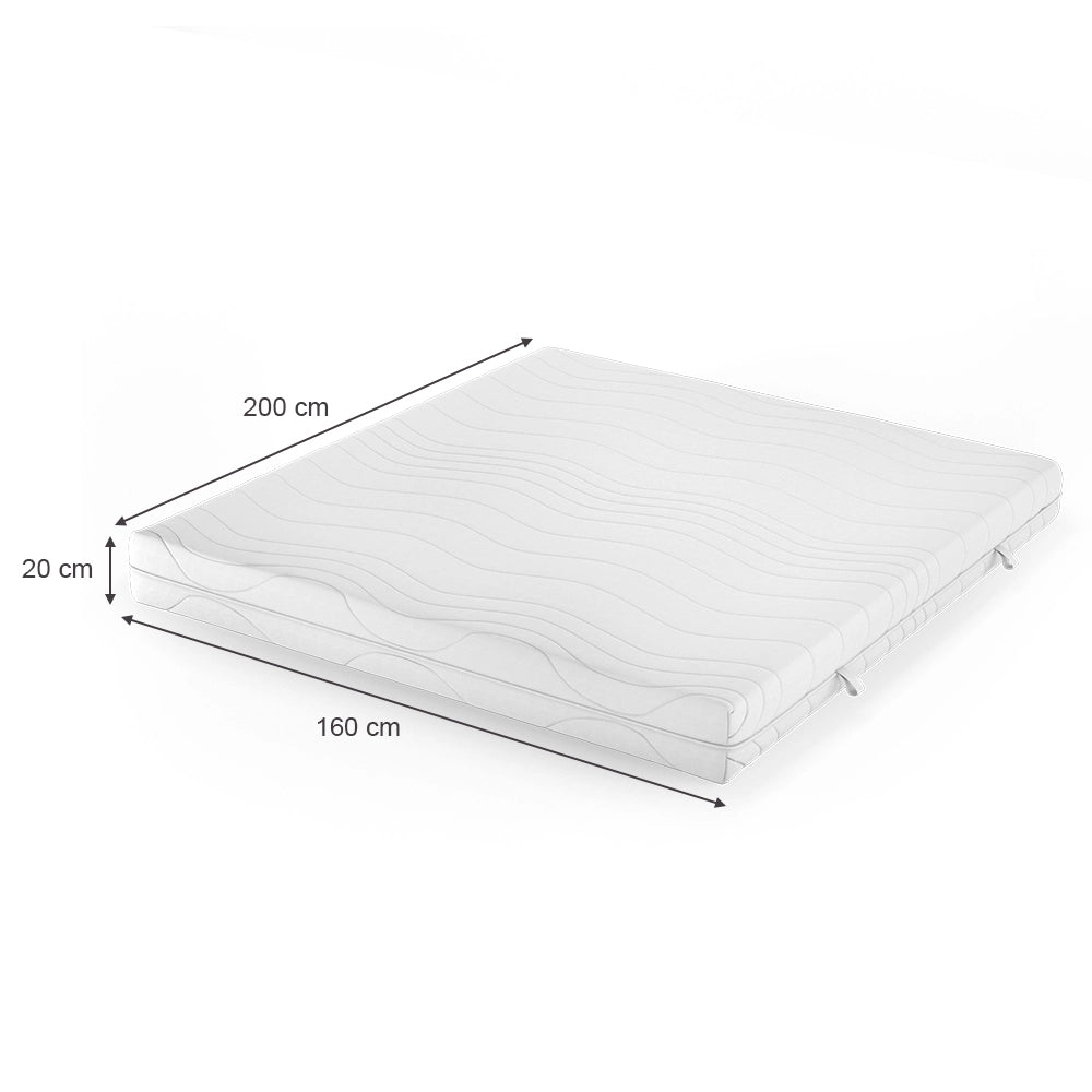 Vitalispa Materasso in schiuma fredda Bianco 160 x 200 cm 20 cm di altezza
