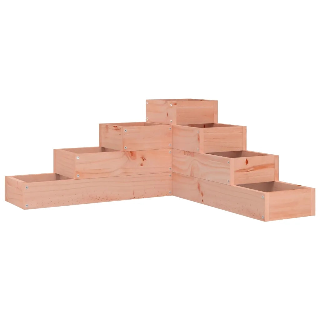 Fioriera angolare a 4 livelli 80,5 x 79 x 36 cm design moderno per esterni realizzata in legno di abete di Douglas naturale 02_0048508