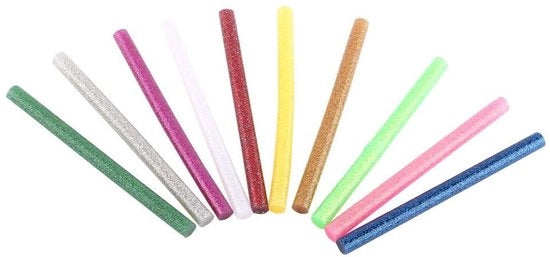 Attrezzi per colla a caldo - Colla a caldo colorata per DIY - 10 pezzi - Ideale per progetti creativi - Adatto per legno, vetro e plastica