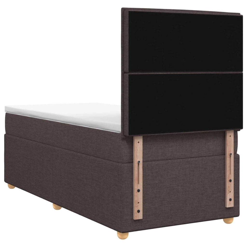 Letto box spring con materasso Marrone Scuro 100 x 200 cm 3455290