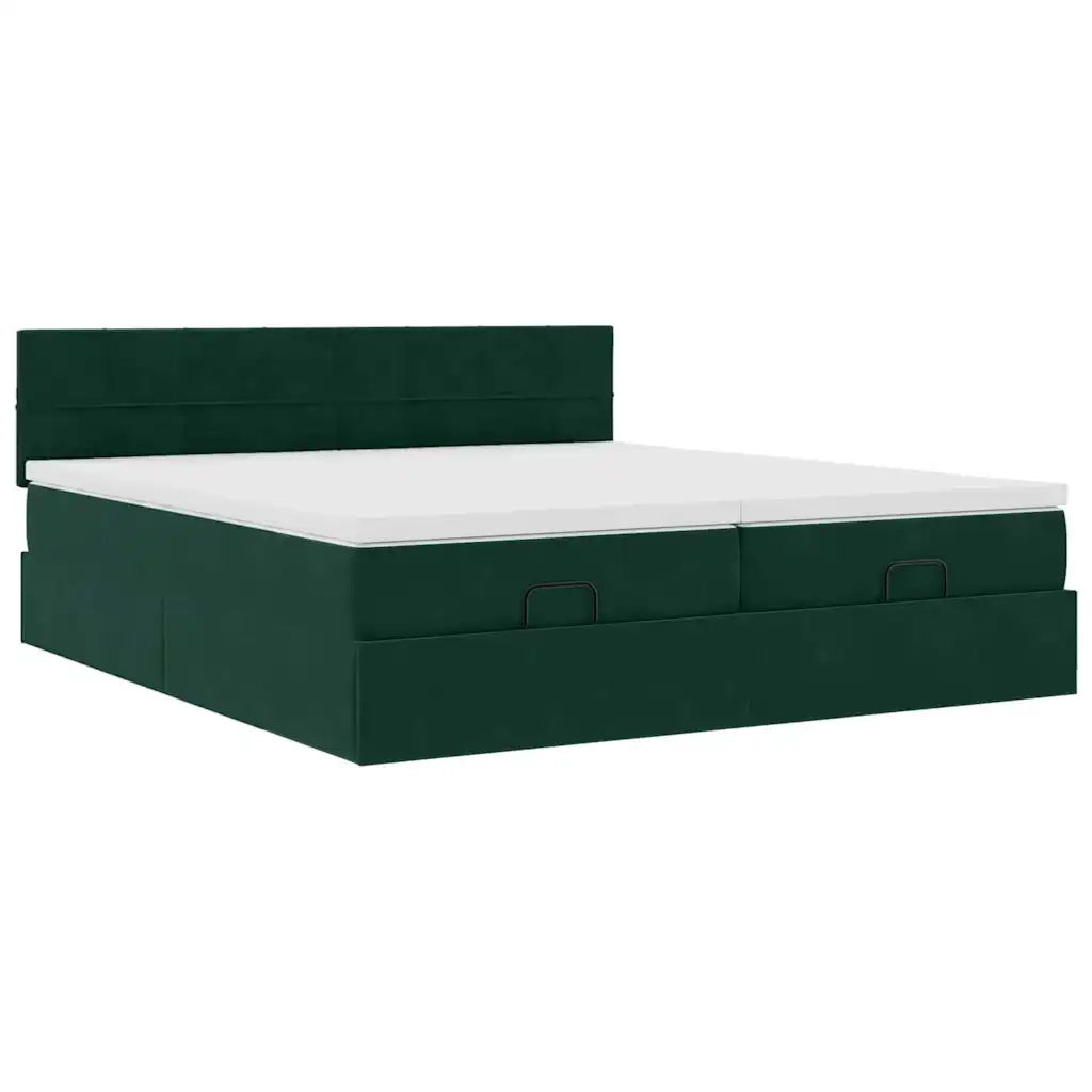 Struttura Letto Pouf con Materassi 200x200 cm Velluto 3312932