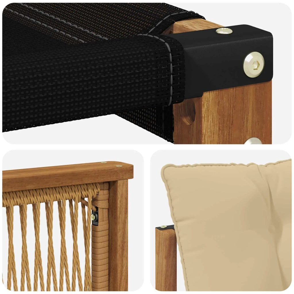 Set di divani da esterno con cuscino 9 pcs Naturale e Beige 3381685