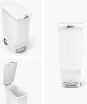 Pulitore a Pedali 40L - Bianco Plastica, Ideale per Casa o Ufficio