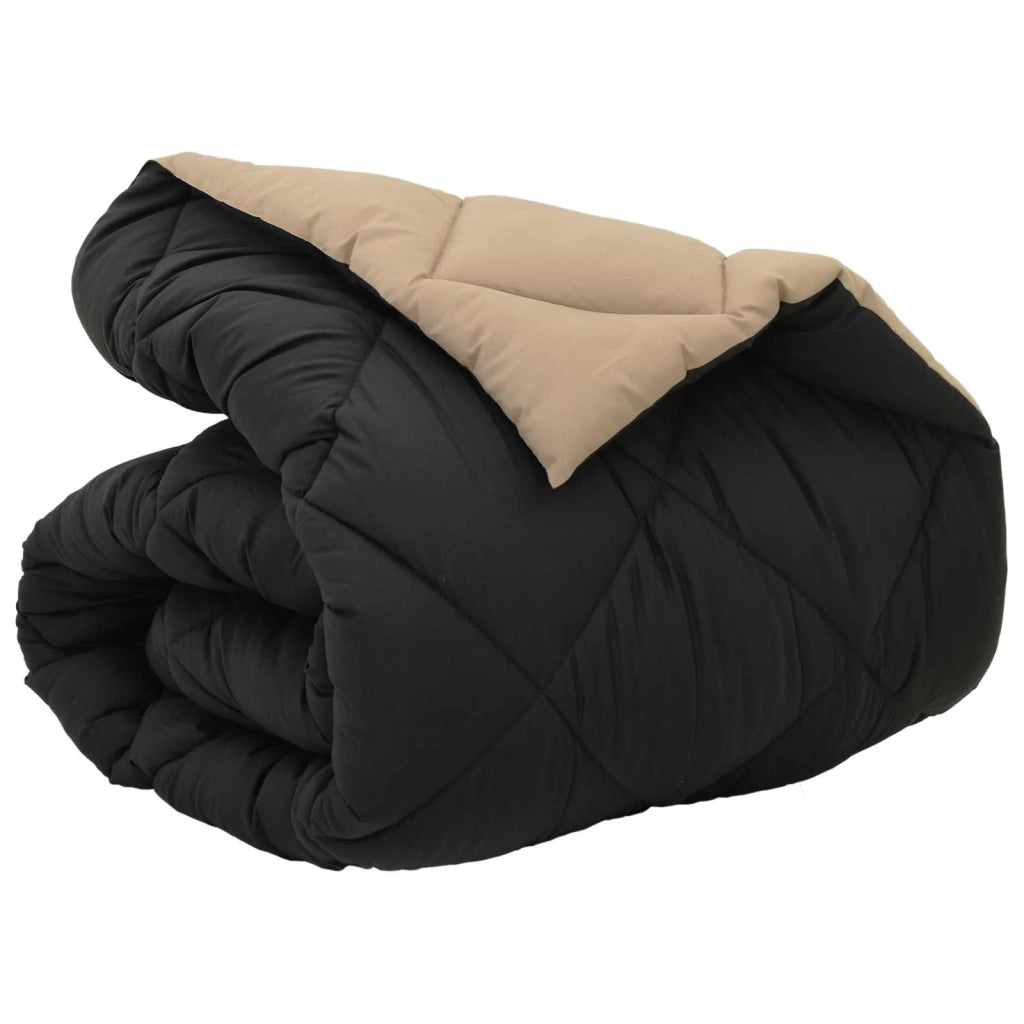 Duvet Invernale Nero e Talpa 155 x 220 cm Microfibra 42025735