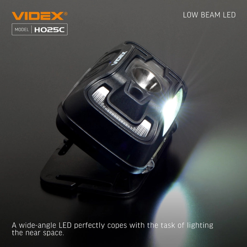 Lampada frontale Videx VLF-H025C 310lm 74m 21h USB-C IP65