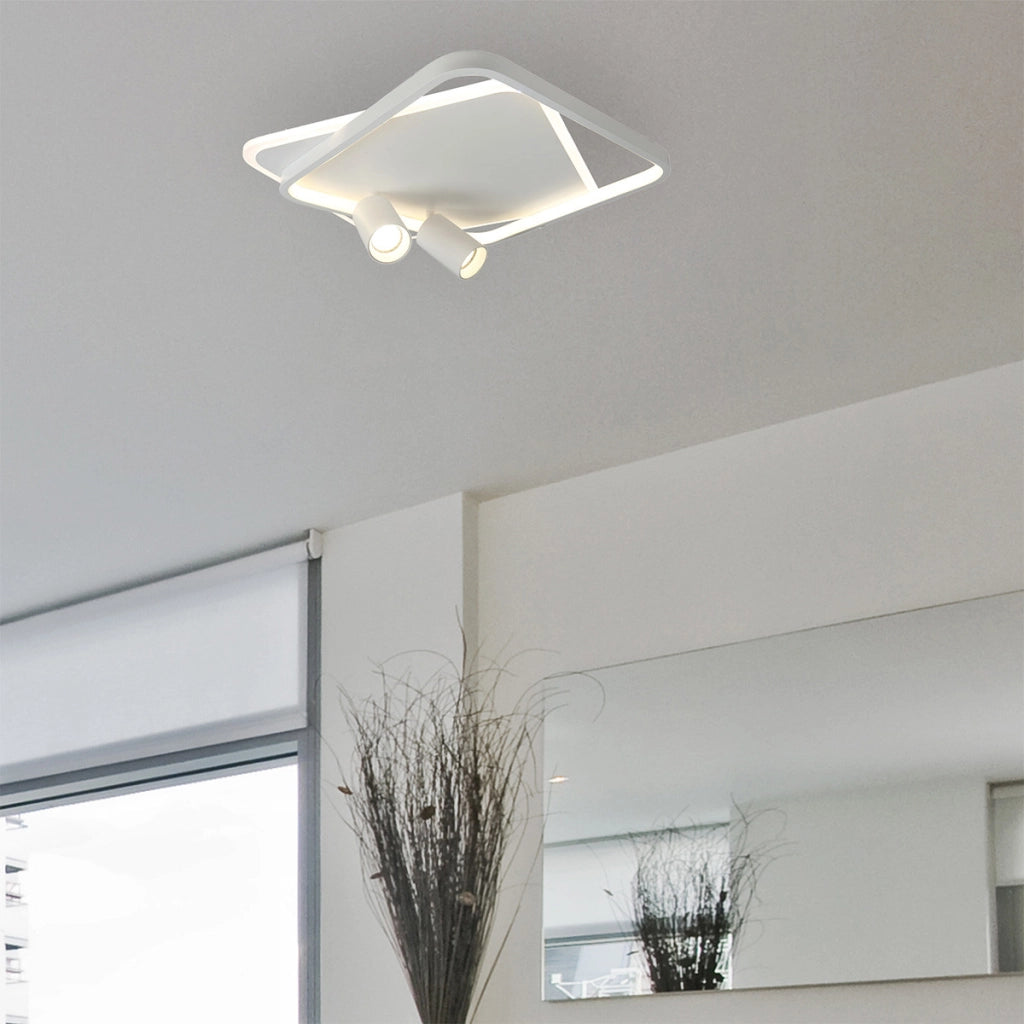 Plafoniera quadrata bianca Parma LED CCT 36W 2xGU10