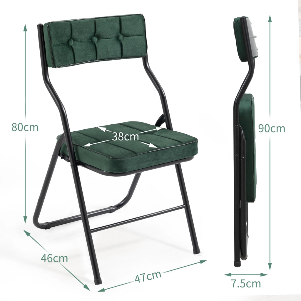 Sedie Pieghevoli con Cuscino Set 2 Pezzi ¨C MINIMAL ¨C Verde