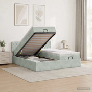 Letto ottomano con materasso 2 pcs Grigio Chiaro Velluto 3456738