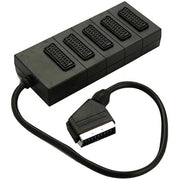 Trade Shop - Adattatore Multipresa 5x Presa Scart 21 Poli Multiscart Collega Dvd Decoder A Tv -
