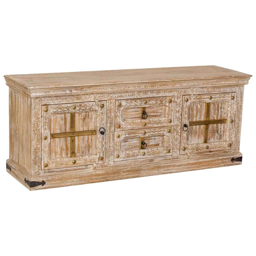 Mobiletto basso in legno bianco 165x46x65h cm