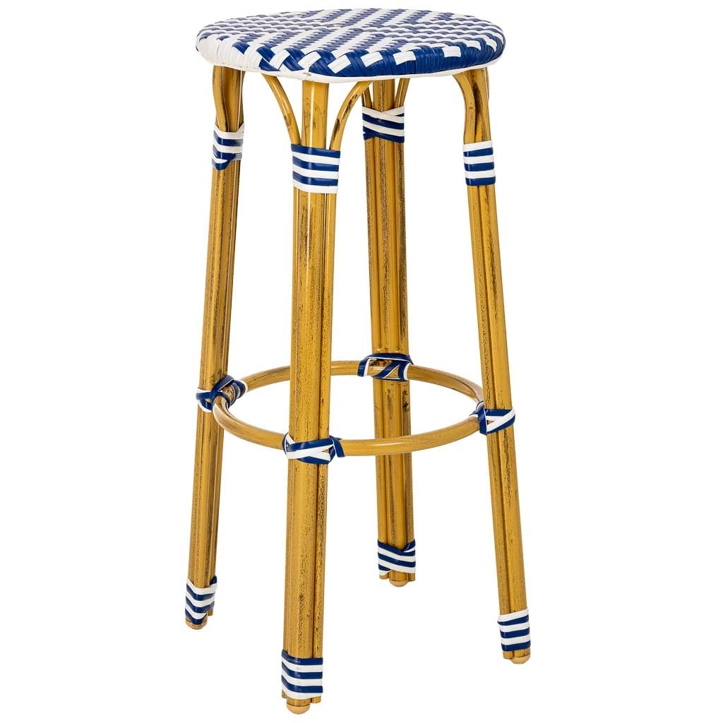 Sgabello da bar in rattan marrone 42x42x75h cm