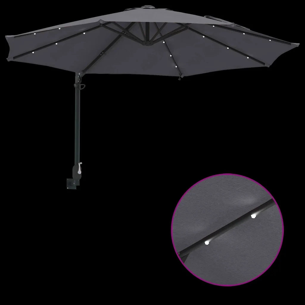 Ombrello da giardino Antracite 248 x 248 x 148 cm 42003245