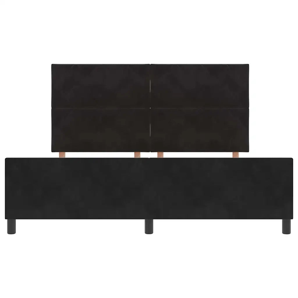 Letto a molle con testiera Nero 180 x 200 cm Velluto