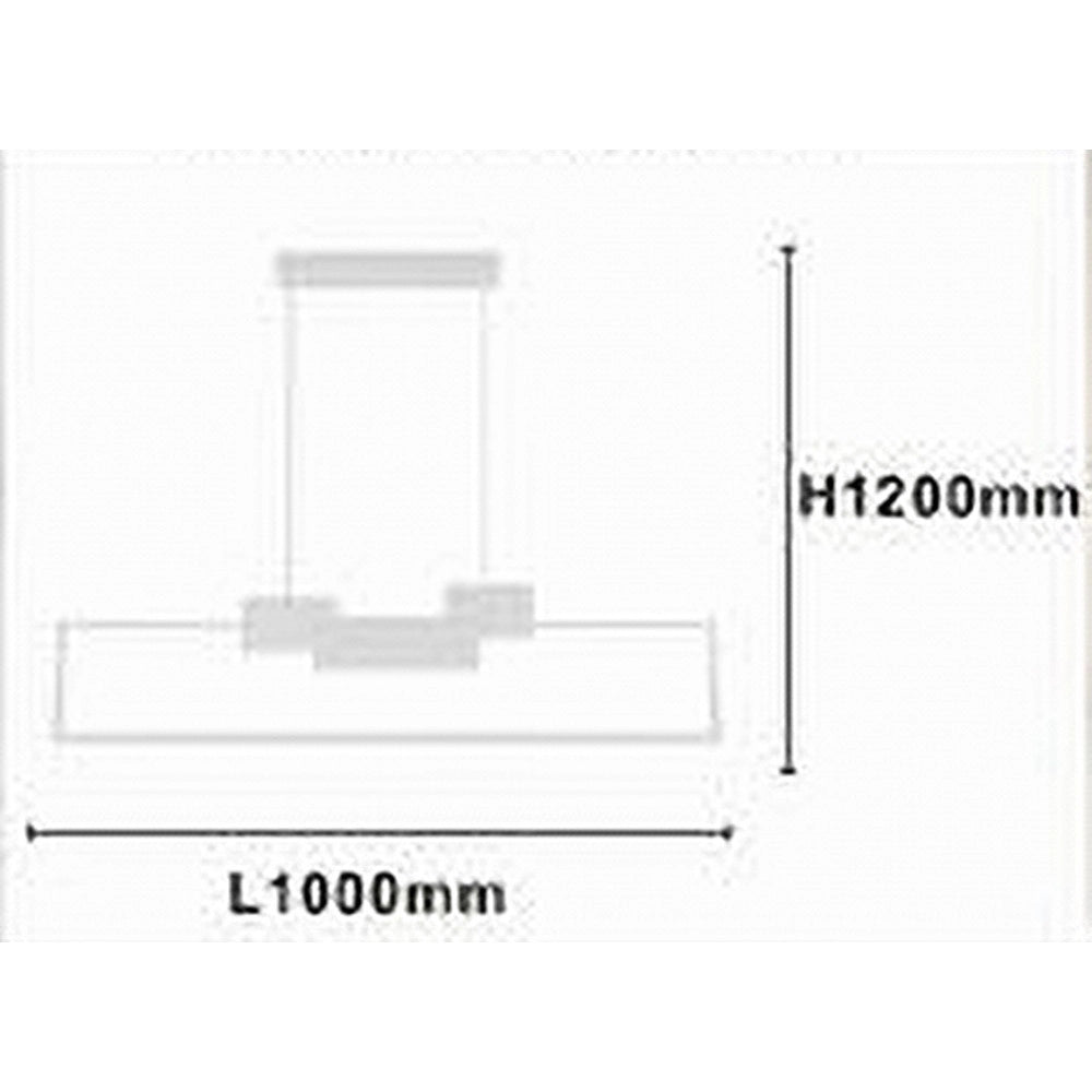 Trade Shop - Lampadario A Sospensione Led 42w Rettangolare Design Moderno Bianco Luce Fredda 71578 -